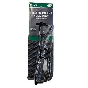 Foster Grant +1.75 Reading Glasses – Rubber Temple Grip with Case